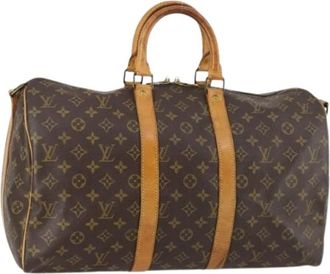 Louis Vuitton Pre-owned Weekend Bags, female, Brown, Size: ONE SIZE Pre-owned Canvas Weekend Bag