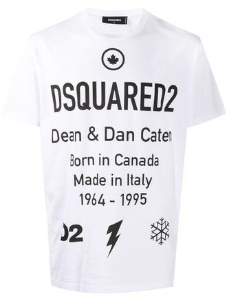 Dsquared2 slogan print short-sleeve T-shirt - men - Cotton - M - White