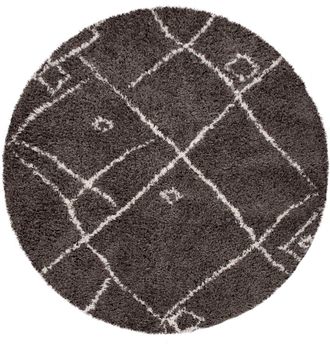 Paco Home Hochflor-Teppich »Orebro 171« rund 44 mm Höhe modernes Rauten Muster, besonders weich & kuschelig