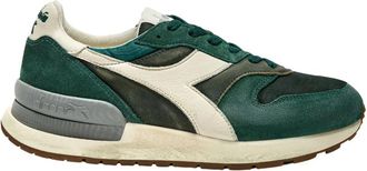 Diadora Groene Nubuck Sneaker Retro Collectie - Heren - Sneakers - Groen - 45 EU - Leer - Schoenen