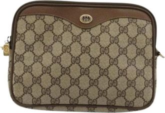Gucci Pre-owned Vintage Cross Body Bag - Dames - Vintage Schoudertas - Beige - ONE Size - Leer - Vintage