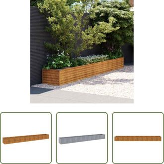 vidaXL vidaXL Aiuola in acciaio corten - Letto Rialzato da Giardino 386x50x36 cm Acciaio Corten
