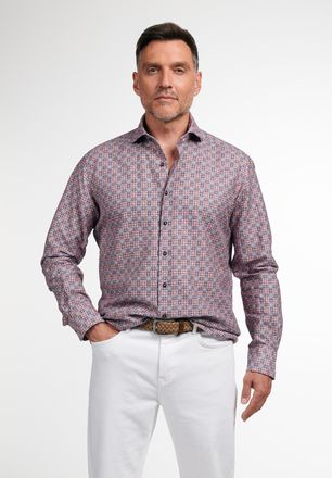 Eterna Langarmhemd ETERNA COMFORT FIT, Herren, Gr. 43, Normalgr&ouml;ssen, dunkelblau, Twill, 59% Baumwolle, 41% Leinen, normal, Manschette, Hemden Langarmhemd, E