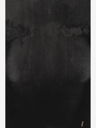 Saint Laurent Womens Viscose Cassandre Top Black Tops