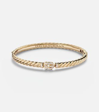 David Yurman Sculpted Cable Buckle 18kt gold bracelet with diamonds