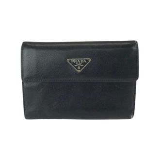 Prada Pre-owned Wallets, female, Black, Size: ONE SIZE Pre-owned Saffiano Leather Wallet