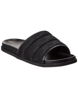 Gucci GG Canvas & Leather Slide