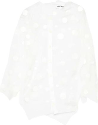 Junya Watanabe Shirts, female, White, Size: S Crew Neck Short Sleeve Button-Up
