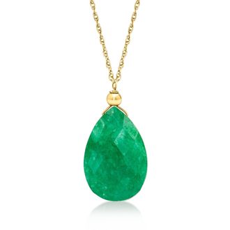 Canaria Canaria Emerald Pendant Necklace in 10kt Yellow Gold