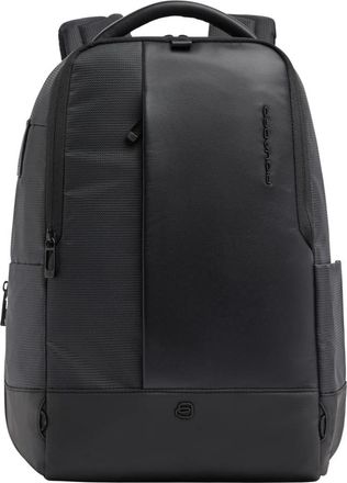 Piquadro Uitbreidbare 14 Laptoptas met Trolleyband - Heren - Rugzakken - Zwart - ONE Size - Leer - Tassen