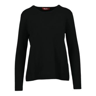Max Mara Tops, Dames, Zwart, M, Polyester, Poker Gebreide Top