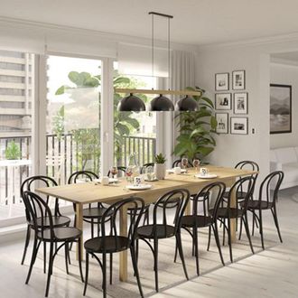 Dmora Mesa Extensible Lireli, 12 Asientos, Mecanismo De Extensi&oacute;n Central, 160x80x76h Cm, Roble Marr&oacute;n Con Nudos