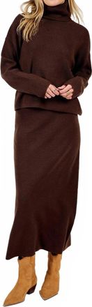 Sadie & Sage Night Air Knit Midi Skirt In Brown