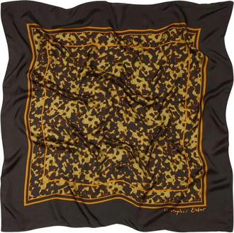 CHRISTOPHER ESBER Zijden sjaal met rand - Bruin