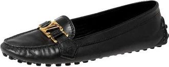 Louis Vuitton Black leather LV driving loafers Size 37.5