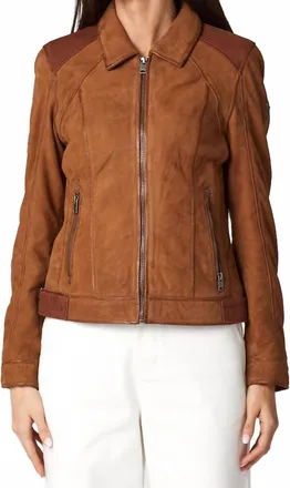 Mauritius Sunny Leather Jacket In Cognac