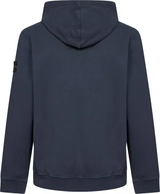 Stone Island Mens Hoodie Stretch Organic Cotton, Blue Sweatshirts Sweater
