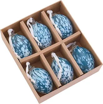 Ballard Designs Confetti Glass Easter Eggs - Set of 6 - Blue - Ballard Designs