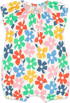 primary Baby Flutter Sleeve Shortie In Prints in Ivory Rainbow Spring Blooms at Nordstrom, Size 18-24M