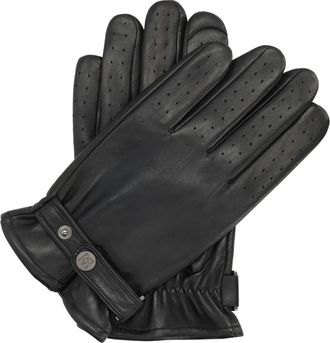 Kazar Leren handschoenen met bandje - Heren - Handschoenen - Zwart - L - Leer - Accessoires