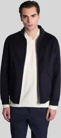 Mauro Grifoni Bomber Jacket In Blue Wool