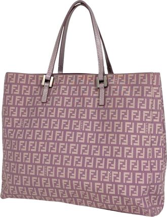 Fendi Zucchino Purple Zucchino Handbag Tote Bag (Pre-Owned)