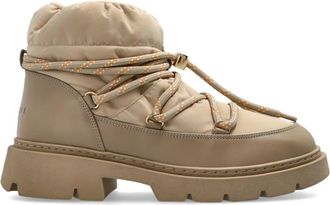 INUIKII Biker Puffer sneeuwlaarzen - Dames - Winterlaarzen - Beige - 37 EU - Leer - Schoenen