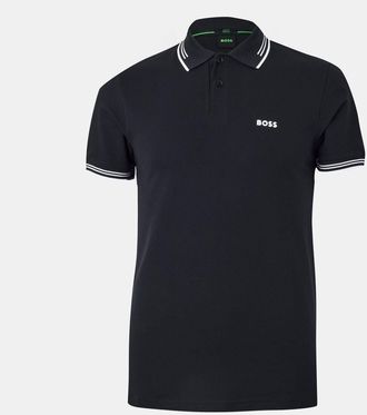 HUGO BOSS Herenpolo met contrasterende strepen van Paul (Donkerblauw)