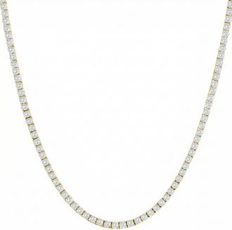 Pompeii3 10Ct TW Lab Grown Diamond Tennis Necklace 14K Yellow Gold 16.5