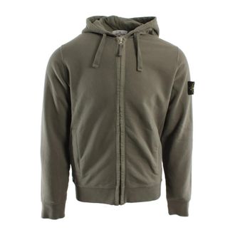 Stone Island Zip-through Vest - Heren - Vesten met rits - Groen - XL - Katoen - Hoodies & sweatvesten
