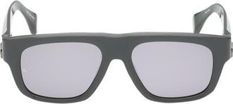 Rag & Bone 53mm Square Sunglasses in Shiny Grey /Grey Lenses at Nordstrom