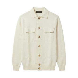 FILIPPO DE LAURENTIIS Overshirt - male - Filippo De Laurentiis - Cardigans - White - XL - Knitwear