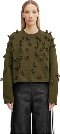 J.W.Anderson Cropped Loop Jumper - Dames - Ronde hals truien - Groen - XS - Katoen - Truien & Vesten