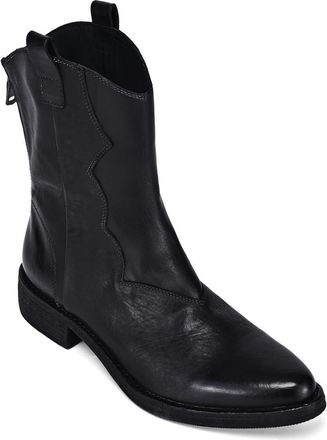 OLD TREND Vintage Genuine Leather Western Inspired Mid Shaft Boot in Black at Nordstrom, Size 7.5