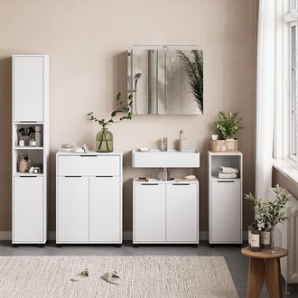 Vicco Juego De Muebles De Ba&ntilde;o Alina, Blanco, 5 Partes, Vicco