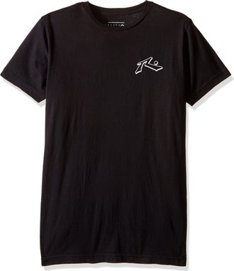 Rusty Mens Faded Del Mar Short Sleeve T-Shirt, Black, Large