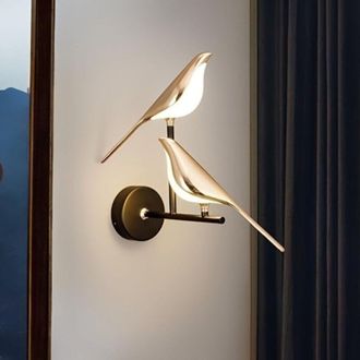 OEM [nunca Usado] Aplique De Pared Urraca Para Tv, L&aacute;mpara De Noche Para Habitaci&oacute;n De Hotel De Lujo, Dise&ntilde;o De P&aacute;jaro Rojo, Simple Y Creativo (luz C&aacute;lida