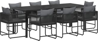 vidaXL Conjunto De Comedor De Jard&iacute;n 9 Uds. Negro Y Antracita Vidaxl