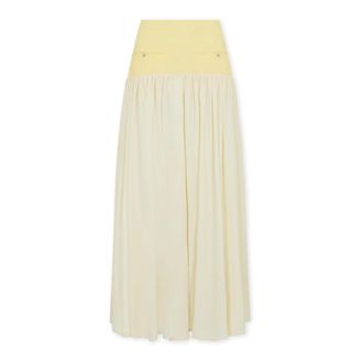 Paco Rabanne Gonna Lunga in Crepe de Chine e Cotone - - Skirts - Donna - Multicolore - 2XS