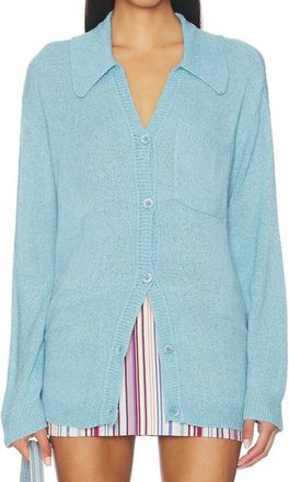 Show me your Mumu Sonny Collared Cardigan In Blue Lagoon