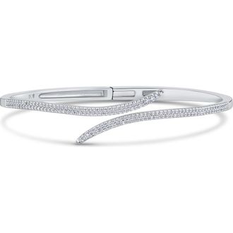 Kenneth Jay Lane Pav&eacute; Cubic Zirconia Wrap Bracelet in Rhodium Plated at Nordstrom