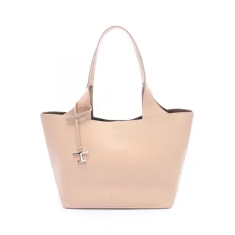 Tod's Beige Leather Handbag Tote Bag (Pre-Owned)