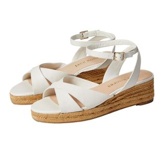 Jack Rogers Palmer Crisscross Espadrille Mid Wedge White 163221WG01-100 Womens