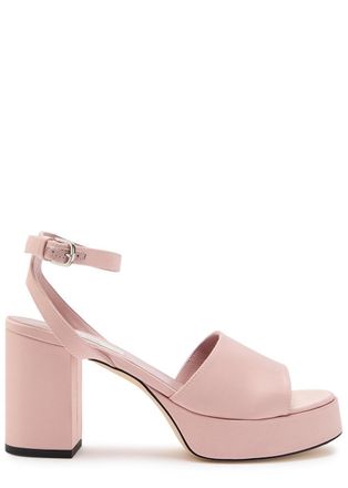 Toteme 90 Satin Platform Sandals - Beige - 38 (IT38/ UK5)