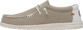 Hey Dude Ademende en casual mocassin Wally Braided - Heren - Veterschoenen - Beige - 43 EU - Wol - Schoenen