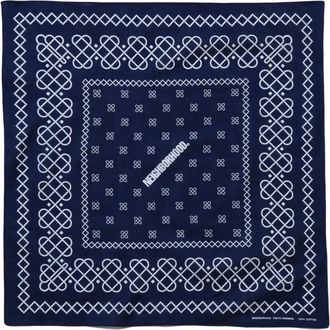 Neighborhood patterned scarf - unisex - Cotton - One Size - Blue