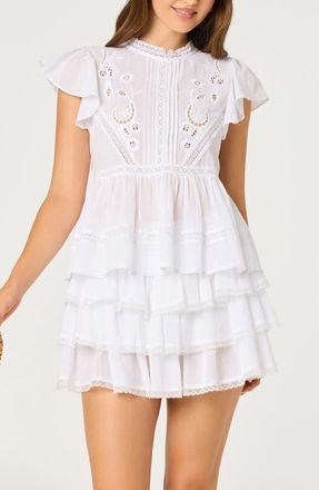 ASTR the Label Jenny Peplum Cotton Top in White at Nordstrom, Size X-Small