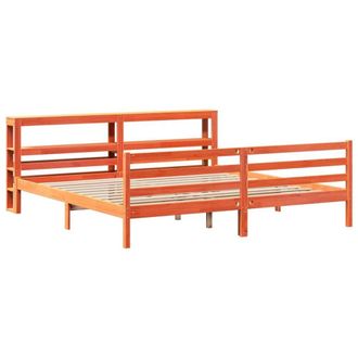Berkfield Home Decorative Bed Frame without Mattress Wax Brown 200x200 cm Solid