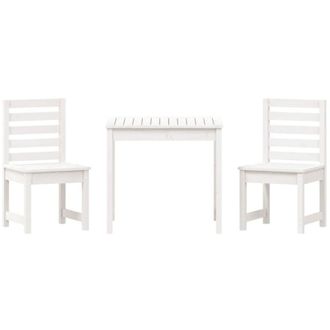 vidaXL Mesa Y Sillas De Jard&iacute;n 3 Piezas Madera Maciza De Pino Blanco Vidaxl