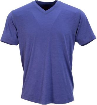 Lords of Harlech Victor Extra Fine Merino Wool V-neck Shirt in Skipper at Nordstrom, Size Xx-Large